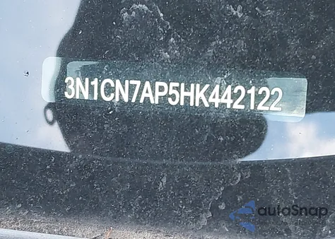 2017 Nissan Versa 1.6 Sv from USA, damaged, VIN 3N1CN7AP5HK442122